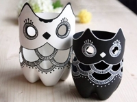 Amazing Interior Design Plastic Bottle Owl Vases